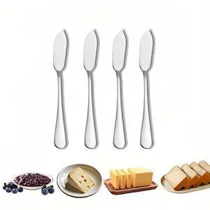 Stainless Steel Butter Knife Set, Mirror Polished, 5.83 Inch, Dishwasher Safe, Versatile Spreader for Butter, Jam and Cream, 4 Pack Stainless Steel Butter Knife Set, Mirror Polished, 5.83 Inch, Dishwasher Safe, Versatile Spreader for Butter, Jam and Cream, 4 Pack