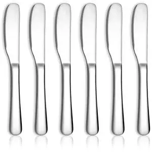 Stainless Steel Butter Knife, Butter Spreader, Butter Knives, Butter Spreader Knife for Kitchen Restaurant Party, Kitchen Gadgets, Set of 6 Stainless Steel Butter Knife, Butter Spreader, Butter Knives, Butter Spreader Knife for Kitchen Restaurant Party, Kitchen Gadgets, Set of 6