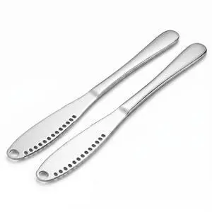 2 Pcs Stainless Steel Butter Knives | 3 in 1 Butter Knife Set, Butter Spreader, Curler and Grater, for Butter, Cheese, Dishwasher Safe, Rust-Resistant, Ergonomic 2 Pcs Stainless Steel Butter Knives | 3 in 1 Butter Knife Set, Butter Spreader, Curler and Grater, for Butter, Cheese, Dishwasher Safe, Rust-Resistant, Ergonomic