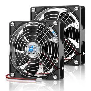120mm 12V Computer Fan 2-Pin DC Cooling Fan 1800RPM Dual Ball Bearing 12 Volt High Performance Fan, 2 Pack 120mm 12V Computer Fan 2-Pin DC Cooling Fan 1800RPM Dual Ball Bearing 12 Volt High Performance Fan, 2 Pack