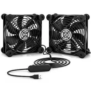 120mm USB Fan, Continuously Variable Speed Quiet Dual PC Fan for Receiver DVR PlayStation Xbox Computer Cabinet Router TV Cooling 120mm USB Fan, Continuously Variable Speed Quiet Dual PC Fan for Receiver DVR PlayStation Xbox Computer Cabinet Router TV Cooling