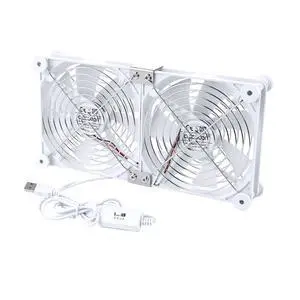 120mm Dual USB Computer Cooling Fan 3 Speed Adjustable 5V Receiver Cabinet Ventilator Max 1500RPM Painted Metal Mesh USB PC Heatsink Blower with 8 Silicone Pads for Laptop/Receiver/Xbox 120mm Dual USB Computer Cooling Fan 3 Speed Adjustable 5V Receiver Cabinet Ventilator Max 1500RPM Painted Metal Mesh USB PC Heatsink Blower with 8 Silicone Pads for Laptop/Receiver/Xbox