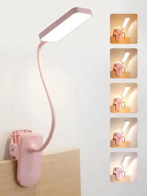 Pink Desk Lamp for Dorm Lamp, 9 Brightness+5 Color Clip on Light, Cute Lamp | 4000mAh Battery Rechargeable, Small Pink Lamp for Girls/Kids, Cordless Clip on Reading Light for Bed/Headboard/Bedside Pink Desk Lamp for Dorm Lamp, 9 Brightness+5 Color Clip on Light, Cute Lamp | 4000mAh Battery Rechargeable, Small Pink Lamp for Girls/Kids, Cordless Clip on Reading Light for Bed/Headboard/Bedside