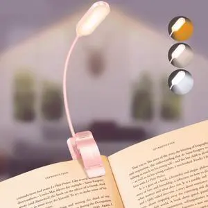 16 LED Rechargeable Book Light for Reading in Bed | Eye Caring 3 Color Temperatures, Stepless Dimming Brightness, 80 Hrs Runtime, Lightweight Flexible Clip on Light-Pink 16 LED Rechargeable Book Light for Reading in Bed | Eye Caring 3 Color Temperatures, Stepless Dimming Brightness, 80 Hrs Runtime, Lightweight Flexible Clip on Light-Pink