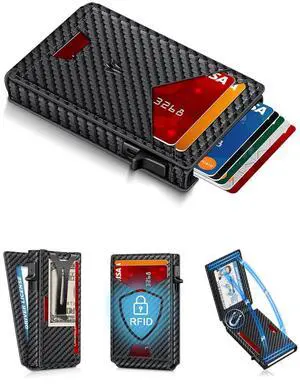 Wallet for Men, Slim Minimalist Wallet with Money Clip ID Window, RFID Blocking Pop Up Credit Card Holder, Smart Aluminum Mens Wallet Holds 9-13 Cards, Front Pocket Bifold, Birthday Gifts for Men Wallet for Men, Slim Minimalist Wallet with Money Clip ID Window, RFID Blocking Pop Up Credit Card Holder, Smart Aluminum Mens Wallet Holds 9-13 Cards, Front Pocket Bifold, Birthday Gifts for Men