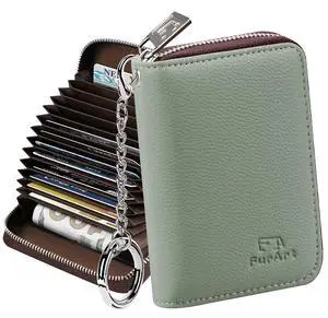 Zipper Wallet Women RFID Credit Card Holder keychain Wallet | ID Window RFID Blocking Compact Small business 15/16 slots Zipper Wallet Women RFID Credit Card Holder keychain Wallet | ID Window RFID Blocking Compact Small business 15/16 slots