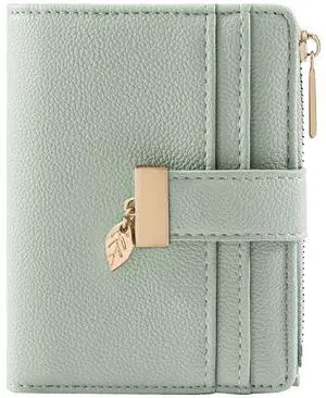 Small Wallet Women RFID Blocking Bifold Soft Leather Card Holder with ID Window Zipper Coin Pocket Wallets for Women Green Small Wallet Women RFID Blocking Bifold Soft Leather Card Holder with ID Window Zipper Coin Pocket Wallets for Women Green