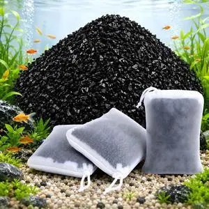 Activated Charcoal Pellets - 0.9 LB Activated Carbon, 3 Nylon Bags | 410G Bulk Coconut Shell Activated Charcoal, Aquarium Filter Media for Fish Tanks Supplies, Clear Water Filtration Activated Charcoal Pellets - 0.9 LB Activated Carbon, 3 Nylon Bags | 410G Bulk Coconut Shell Activated Charcoal, Aquarium Filter Media for Fish Tanks Supplies, Clear Water Filtration