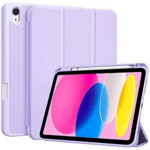 for iPad A16 11th/10th Generation Case with Pencil Holder -Purple | 11 Inch 2025/10.9 Inch 2022, a16 iPad Case 11 10 Gen Cover with Pen Holer, Hybrid Soft TPU Back, Touch ID, Auto Wake/Sleep for iPad A16 11th/10th Generation Case with Pencil Holder -Purple | 11 Inch 2025/10.9 Inch 2022, a16 iPad Case 11 10 Gen Cover with Pen Holer, Hybrid Soft TPU Back, Touch ID, Auto Wake/Sleep