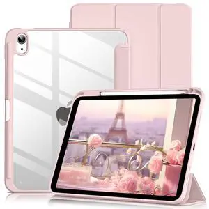 Case for iPad (A16) 11th Generation 11 Inch 2025, iPad 10th Generation 10.9 Inch 2022 with Pencil Holder, Clear Transparent Back Shell Shockproof Cover, Light Pink Case for iPad (A16) 11th Generation 11 Inch 2025, iPad 10th Generation 10.9 Inch 2022 with Pencil Holder, Clear Transparent Back Shell Shockproof Cover, Light Pink