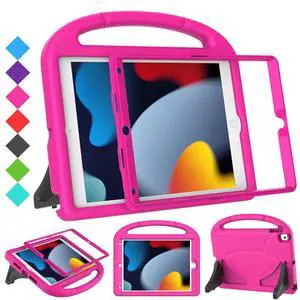 Kids Case for iPad 9th/8th/7th Generation - iPad 10.2 inch 2021/2020/2019 Case with Built-in Screen Protector, Durable Shockproof Handle Stand Kids Cover for Apple iPad 7/8/9 Gen, Pink Kids Case for iPad 9th/8th/7th Generation - iPad 10.2 inch 2021/2020/2019 Case with Built-in Screen Protector, Durable Shockproof Handle Stand Kids Cover for Apple iPad 7/8/9 Gen, Pink