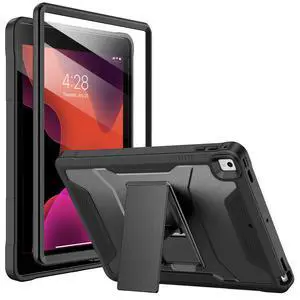 Case for iPad 6th/5th Generation 9.7 Inch 2018/2017 - Black | For Apple iPad Air 2 2014 /Pro 9.7 2016, Built-in Screen Protector and Kickstand, Rugged Full Body Protective Cover Case for iPad 6th/5th Generation 9.7 Inch 2018/2017 - Black | For Apple iPad Air 2 2014 /Pro 9.7 2016, Built-in Screen Protector and Kickstand, Rugged Full Body Protective Cover