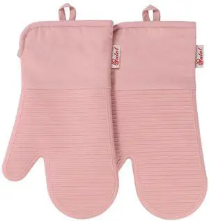 Silicone Oven Mitts,High Heat Resistant Up to 500 Degrees,Waterproof Cooking Gloves with Soft Polyester Filling,Kitchen Potholder Set - Perfect for BBQ,Baking and Cooking,Pink,2 Pcs Set Silicone Oven Mitts,High Heat Resistant Up to 500 Degrees,Waterproof Cooking Gloves with Soft Polyester Filling,Kitchen Potholder Set - Perfect for BBQ,Baking and Cooking,Pink,2 Pcs Set