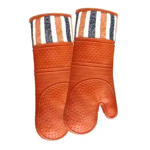 Heat Resistant 550 Degree Oven mitt, Silicone Oven Hot Mitts - 1 Pair | Extra Long Professional Baking Oven Gloves - Food Safe,Pot Holders Cooking,Grilling,Kitchen (Tangerine Mittens) Heat Resistant 550 Degree Oven mitt, Silicone Oven Hot Mitts - 1 Pair | Extra Long Professional Baking Oven Gloves - Food Safe,Pot Holders Cooking,Grilling,Kitchen (Tangerine Mittens)