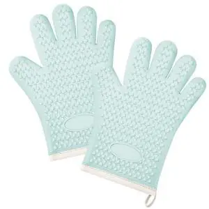 2Pack Heat Resistant Oven Mitts & Silicone Gloves with Fingers, Non-Slip Grip Food Grade Safety Mitts, Waterproof Kitchen Gloves for Cooking(Green) 2Pack Heat Resistant Oven Mitts & Silicone Gloves with Fingers, Non-Slip Grip Food Grade Safety Mitts, Waterproof Kitchen Gloves for Cooking(Green)