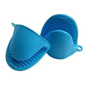 Silicone Mini Oven Gloves Potholder, Heat Resistant Pinch Oven Mitts Pot Holder for Kitchen Cooking & Baking, Blue (2 Pack) Silicone Mini Oven Gloves Potholder, Heat Resistant Pinch Oven Mitts Pot Holder for Kitchen Cooking & Baking, Blue (2 Pack)