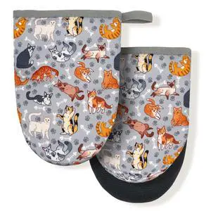 Cat Paw Claw Grey Mini Silicone Oven Mitts, Heat Slip Resistant Kitchen Gloves 2-Pack Set, Soft Short Small Oven Mittens Pot Holders for Baking Grilling Barbecue Microwave Gift Cat Paw Claw Grey Mini Silicone Oven Mitts, Heat Slip Resistant Kitchen Gloves 2-Pack Set, Soft Short Small Oven Mittens Pot Holders for Baking Grilling Barbecue Microwave Gift