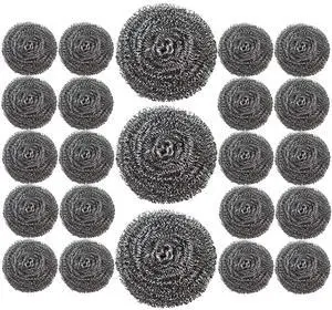 24 Pack Stainless Steel Scourers Sponges,Steel Wool scrubbers for stoves, pots, Cooker Hoods, etc. That are Difficult to Clean (24 Pack-Medium 20 Gram) 24 Pack Stainless Steel Scourers Sponges,Steel Wool scrubbers for stoves, pots, Cooker Hoods, etc. That are Difficult to Clean (24 Pack-Medium 20 Gram)