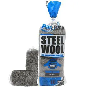 Steel Wool #2 Coarse Grade, 16 Pads for Cleaning and Removing - Quality Metal Strands - Ideal to Remove Floor Scuff Marks and Old Wax Steel Wool #2 Coarse Grade, 16 Pads for Cleaning and Removing - Quality Metal Strands - Ideal to Remove Floor Scuff Marks and Old Wax