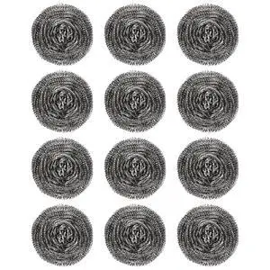 12 Pcs Stainless Steel Wool Scrubber, Steel Wool Soap Pads, Steel Wool Scrubber forKitchens, Bathroom Cleaning Dishes Pans Pots Ovens Grills 12 Pcs Stainless Steel Wool Scrubber, Steel Wool Soap Pads, Steel Wool Scrubber forKitchens, Bathroom Cleaning Dishes Pans Pots Ovens Grills