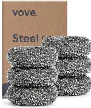 Stainless Steel Scouring Pads 6-Pack Rust-Free Heavy-Duty Metal Scrubbers for Cast Iron, Pots, Pans, Grills & Griddles, Microplastic-Free, FSC-Certified Packaging Stainless Steel Scouring Pads 6-Pack Rust-Free Heavy-Duty Metal Scrubbers for Cast Iron, Pots, Pans, Grills & Griddles, Microplastic-Free, FSC-Certified Packaging