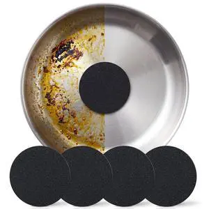 4-Pack Stainless Steel Sponge Suitable for Stainless Steel Surfaces Zero Chemicals Emery Sponges Long-Lasting for Heavy Duty Burnt-On Stain Removal 4-Pack Stainless Steel Sponge Suitable for Stainless Steel Surfaces Zero Chemicals Emery Sponges Long-Lasting for Heavy Duty Burnt-On Stain Removal