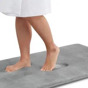 Memory Foam Bath Mat Non Slip Absorbent Super Cozy Velvet Bathroom Rug Carpet (17 inches X 24 inches, Grey) Memory Foam Bath Mat Non Slip Absorbent Super Cozy Velvet Bathroom Rug Carpet (17 inches X 24 inches, Grey)