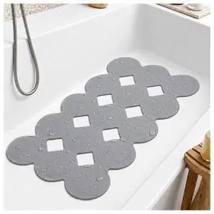 Patented Non Slip Bathtub Mat Shower Mat Bath Mat Tub Mats with Strong Suction Cups Soft Natural Rubber Bath Mat for Inside The tub (Circle-Grey, 28x16 inch) Patented Non Slip Bathtub Mat Shower Mat Bath Mat Tub Mats with Strong Suction Cups Soft Natural Rubber Bath Mat for Inside The tub (Circle-Grey, 28x16 inch)
