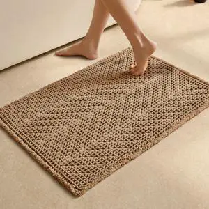 Boho Bathroom Rug, Herringbone Waffle Bath Mat Non-Slip Washable Super Absorbent Quick Dry, Farmhouse Bath Mat for Bathroom Floor Decor 20"*30" Khaki Boho Bathroom Rug, Herringbone Waffle Bath Mat Non-Slip Washable Super Absorbent Quick Dry, Farmhouse Bath Mat for Bathroom Floor Decor 20"*30" Khaki