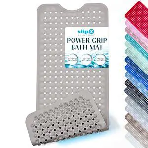 39"x16" Power Grip Non Slip Bathtub Shower Mat, Tan | Stronger Wet Surface Protection, Soft Under Foot, 265+ Suction Cups, Large Drainage Holes 39"x16" Power Grip Non Slip Bathtub Shower Mat, Tan | Stronger Wet Surface Protection, Soft Under Foot, 265+ Suction Cups, Large Drainage Holes