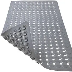 Bath Mat for Tub & Shower, Non Slip Soft Bathmat with Suction Cups & Drain Holes, Machine Washable Bathtub Floor Liner Mats for Bathroom, 35x16 Inch, Gray Bath Mat for Tub & Shower, Non Slip Soft Bathmat with Suction Cups & Drain Holes, Machine Washable Bathtub Floor Liner Mats for Bathroom, 35x16 Inch, Gray