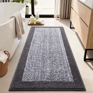 Long 2x4 Ft (48''x24'') Bathroom Rugs, Non Slip Washable Bath Mat Grey | Soft Absorbent Quick Dry Bath Rugs for Bathroom Shower Tub, Large Non Slip Washable Kitchen Runner Rug, Home Decor Long 2x4 Ft (48''x24'') Bathroom Rugs, Non Slip Washable Bath Mat Grey | Soft Absorbent Quick Dry Bath Rugs for Bathroom Shower Tub, Large Non Slip Washable Kitchen Runner Rug, Home Decor
