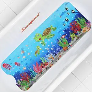 Bathtub Mat Non Slip, Cute Tub Mat, 40" x 16", Turtles | Rectangular, Anti-Slip, Machine Washable, with Drain Holes and Suction Cups,For Bathtub and Shower Floor, for Toddler & Kids Bathtub Mat Non Slip, Cute Tub Mat, 40" x 16", Turtles | Rectangular, Anti-Slip, Machine Washable, with Drain Holes and Suction Cups,For Bathtub and Shower Floor, for Toddler & Kids