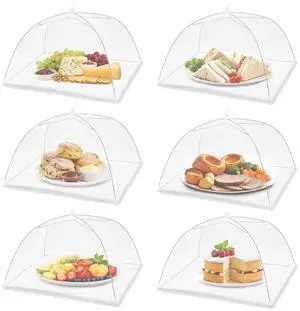 (6 Pack) Pop-Up Outside Picnic Mesh Food Covers Tent Umbrella for Outdoors and Camping Food Net Cover Keep Out Flies Mosquitoes Ideal for Parties BBQ, Reusable and Collapsible 17 x 17inches (6 Pack) Pop-Up Outside Picnic Mesh Food Covers Tent Umbrella for Outdoors and Camping Food Net Cover Keep Out Flies Mosquitoes Ideal for Parties BBQ, Reusable and Collapsible 17 x 17inches
