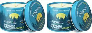 Natural Mosquito Repellent Candle (Pack of 2) | Citronella, DEET Free, Essential Oil Infused for Outdoor, Camping | Burns 18 Hours Natural Mosquito Repellent Candle (Pack of 2) | Citronella, DEET Free, Essential Oil Infused for Outdoor, Camping | Burns 18 Hours