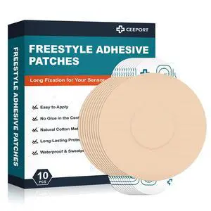 10 Pack Freestyle Adhesive Patches Intended for Libre 1/2/3 & Plus | Sensor Covers for Enlite-Medtronic Guardian, CGM Sensor Patches, No Glue in Center, Long Fixation, Pre-Cut, Waterproof,Tan 10 Pack Freestyle Adhesive Patches Intended for Libre 1/2/3 & Plus | Sensor Covers for Enlite-Medtronic Guardian, CGM Sensor Patches, No Glue in Center, Long Fixation, Pre-Cut, Waterproof,Tan