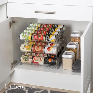 Kitchen Details 3 Tier Can Organizer | Chrome Steel Canned Food Storage Rack | Holds 36 Cans | Space-Saving Pantry & Cabinet Storage Solution | Easy Access to Canned Goods | Freestanding Design Kitchen Details 3 Tier Can Organizer | Chrome Steel Canned Food Storage Rack | Holds 36 Cans | Space-Saving Pantry & Cabinet Storage Solution | Easy Access to Canned Goods | Freestanding Design