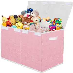 Large Foldable Toy Storage Box with Lid,Plush Toy Organizer Chest Large Foldable Toy Storage Box with Lid,Plush Toy Organizer Chest