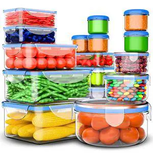 32 Pcs Large Plastic Food storage containers-85 oz to Sauces Box Stackable Kitchen storage bowls sets-BPA Free Leak proof with lids airtight-Microwave freezer safe lunch boxes 32 Pcs Large Plastic Food storage containers-85 oz to Sauces Box Stackable Kitchen storage bowls sets-BPA Free Leak proof with lids airtight-Microwave freezer safe lunch boxes