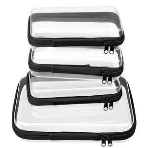 4 pcs Clear Zipper Pouches,Hard Shell Zipper Case, Toiletry Bag for Travel | CLear Diaper Bag, Toiletry Pouch, Travel Organizer, Cosmetic Bag,Toy Storage Bins (M+3S)(Black) 4 pcs Clear Zipper Pouches,Hard Shell Zipper Case, Toiletry Bag for Travel | CLear Diaper Bag, Toiletry Pouch, Travel Organizer, Cosmetic Bag,Toy Storage Bins (M+3S)(Black)