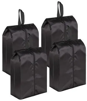 Portable Nylon Travel Shoe Bags with Zipper Closure (Pack 4, Black) Portable Nylon Travel Shoe Bags with Zipper Closure (Pack 4, Black)
