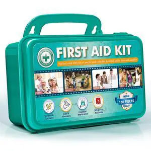 150 Pieces Hardcase First Aid Kit - First Aid Box Contains Premium Medical Supplies for Travel, Home, Office, Vehicle, Camping, Workplace & Outdoor 150 Pieces Hardcase First Aid Kit - First Aid Box Contains Premium Medical Supplies for Travel, Home, Office, Vehicle, Camping, Workplace & Outdoor