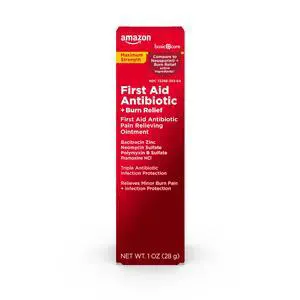 First Aid Antibiotic + Burn Relief, Maximum Strength Triple Antibiotic Ointment for Minor Cuts, Scrapes, Infection Protection, 1 ounce (Pack of 1) First Aid Antibiotic + Burn Relief, Maximum Strength Triple Antibiotic Ointment for Minor Cuts, Scrapes, Infection Protection, 1 ounce (Pack of 1)