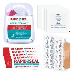 Hemostatic Bleed Control First Aid Wound Care Kit, 15 Pieces | Ideal for Cuts, Scrapes and Razor Nicks for Emergency First Aid Supplies. Hemostatic Bleed Control First Aid Wound Care Kit, 15 Pieces | Ideal for Cuts, Scrapes and Razor Nicks for Emergency First Aid Supplies.