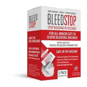 First Aid Powder for Blood Clotting, Trauma Kit, Blood Thinner Patients, Camping Safety, and Survival Equipment for Moderate to Severe Bleeding Wounds or Nosebleeds 5 Pack 15g First Aid Powder for Blood Clotting, Trauma Kit, Blood Thinner Patients, Camping Safety, and Survival Equipment for Moderate to Severe Bleeding Wounds or Nosebleeds 5 Pack 15g