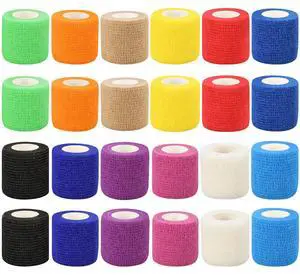 24pcs Self Adhesive Bandage Wraps, 2in 5 Yards, 12 Colors, Vet Wrap | for Sports 24pcs Self Adhesive Bandage Wraps, 2in 5 Yards, 12 Colors, Vet Wrap | for Sports