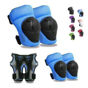 Kids Knee Pads Elbow Pads Wrist Guards Set ,Protective Gear for 4-6-12 Boys Girls Roller Skating Scooter Skateboarding Bike (Blue, Free Size (4-12 Years or 40-80lbs)) Kids Knee Pads Elbow Pads Wrist Guards Set ,Protective Gear for 4-6-12 Boys Girls Roller Skating Scooter Skateboarding Bike (Blue, Free Size (4-12 Years or 40-80lbs))