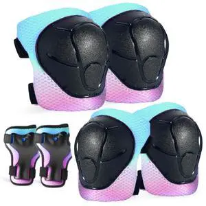 Kids/Youth Knee Pads and Elbow Pads Set for Kids 3-14 Years Boys Girls Protective Gear Set Adjustable Knee Pads, Elbow Pads, Wrist Guards Skateboard Skating Skiing Cycling Biking Running Scooter Kids/Youth Knee Pads and Elbow Pads Set for Kids 3-14 Years Boys Girls Protective Gear Set Adjustable Knee Pads, Elbow Pads, Wrist Guards Skateboard Skating Skiing Cycling Biking Running Scooter