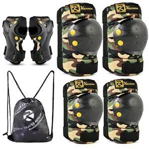 Knee Pads Elbow Pads Wrist Guards Set for Kids, Protective Gear Set for Boys Girls Skateboarding Roller Skating Cycling Scooter, Sand Camo with Drawstring Bag Knee Pads Elbow Pads Wrist Guards Set for Kids, Protective Gear Set for Boys Girls Skateboarding Roller Skating Cycling Scooter, Sand Camo with Drawstring Bag