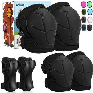 Kids Knee Pads Elbow Pads Guards Protective Gear Set Safety Gear for Roller Skates Cycling BMX Bike Skateboard Inline Skatings Scooter Riding Sports Black Kids Knee Pads Elbow Pads Guards Protective Gear Set Safety Gear for Roller Skates Cycling BMX Bike Skateboard Inline Skatings Scooter Riding Sports Black